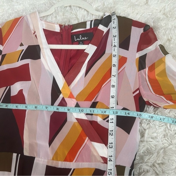 Lulus Shape It Up Burgundy Multi Print Midi Dress - Picture 14 of 16